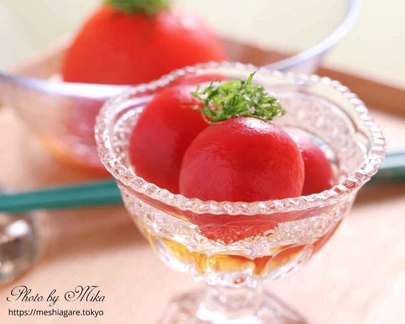 Tomato no Ohitashi (Tomatoes with savory sauce)